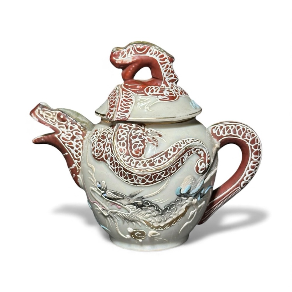 BEIS Ceramic Dragon Teapot in Cream and Brown